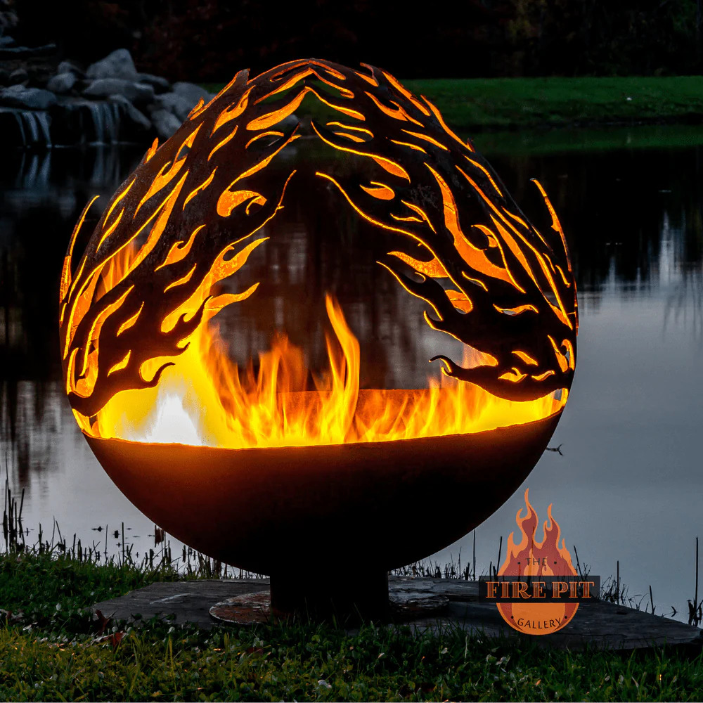The Fire Pit Gallery 37 Inch Phoenix Rising Fire Pit with Flat Steel Base