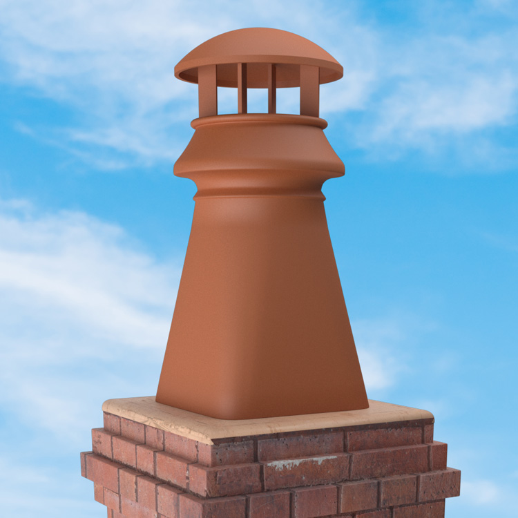 Superior Clay Round Clay Rain Guard for Kensington Chimney Pot