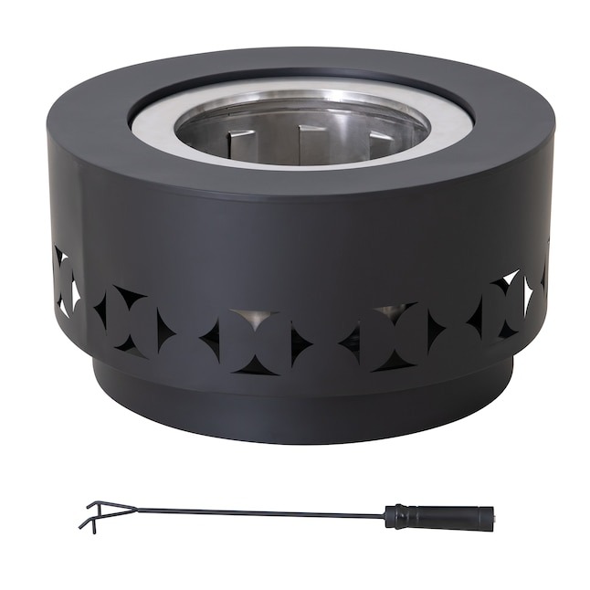 Sunjoy 28 Inch Hexagonal Halton Smokeless Wood Burning Fire Pit