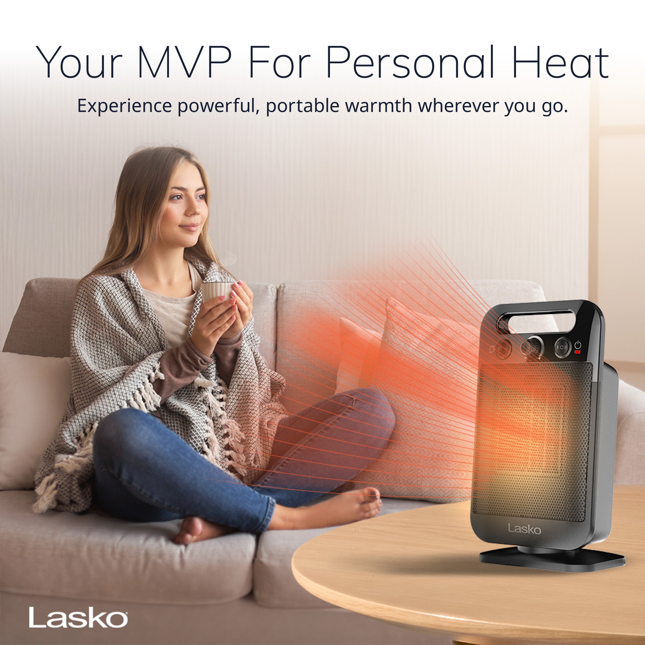 Lasko 1500 Watt MyHeat-GO Oscillating Ceramic Electric Space Heater