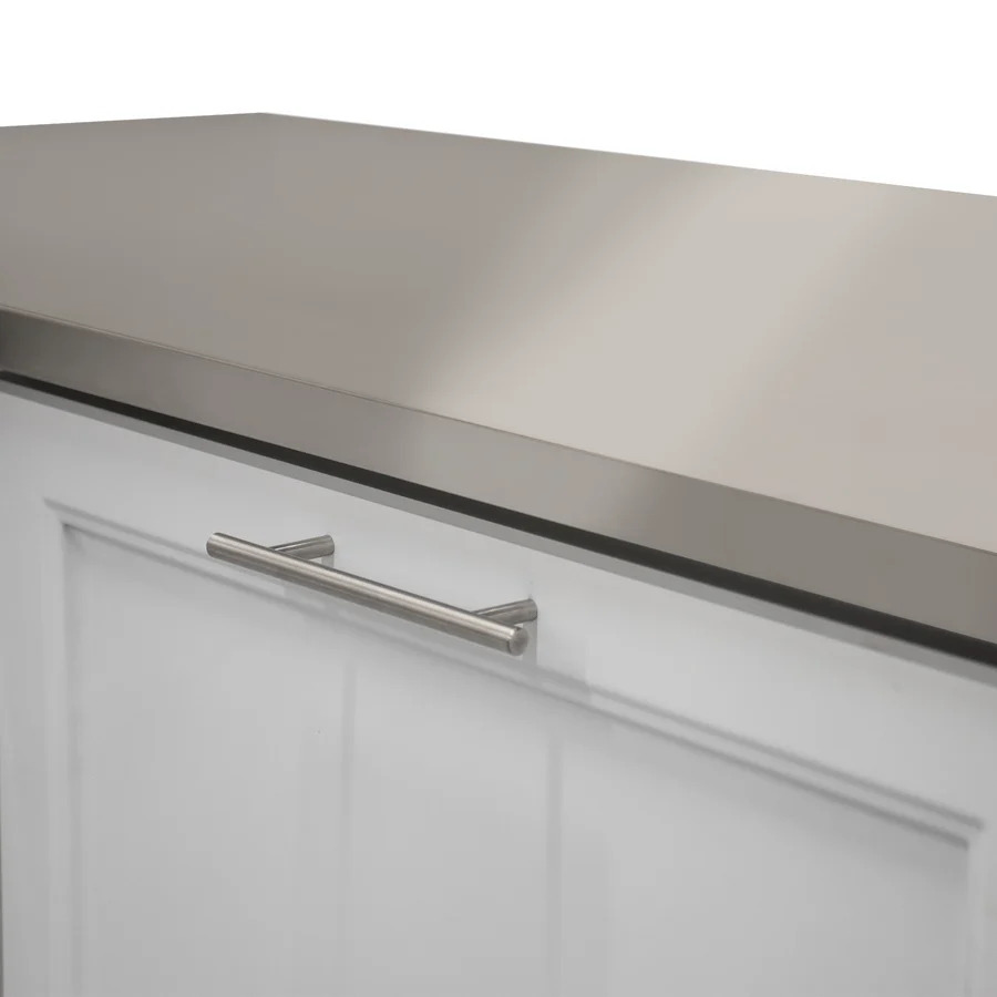 Blue Sky 52 Inch 90-Degree White Shaker Outdoor Corner Kitchen Cabinet