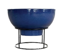 HR Kamado 21 Inch Glazed Stoneware Multi-Fuel Fire Bowl