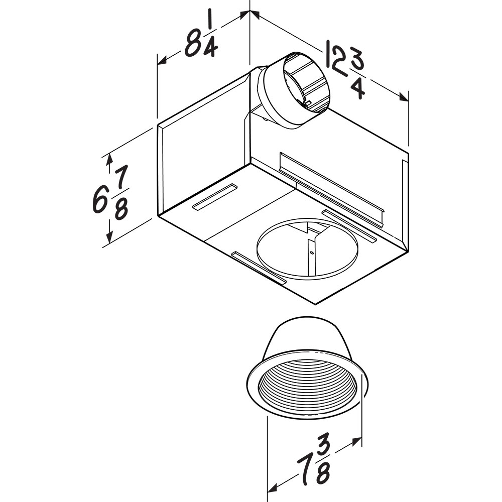 Broan 13 Inch Recessed Ventilation Fan Light
