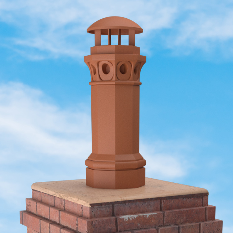 Superior Clay 19 Inch Round Clay Rain Guard for Camelot Chimney Pot