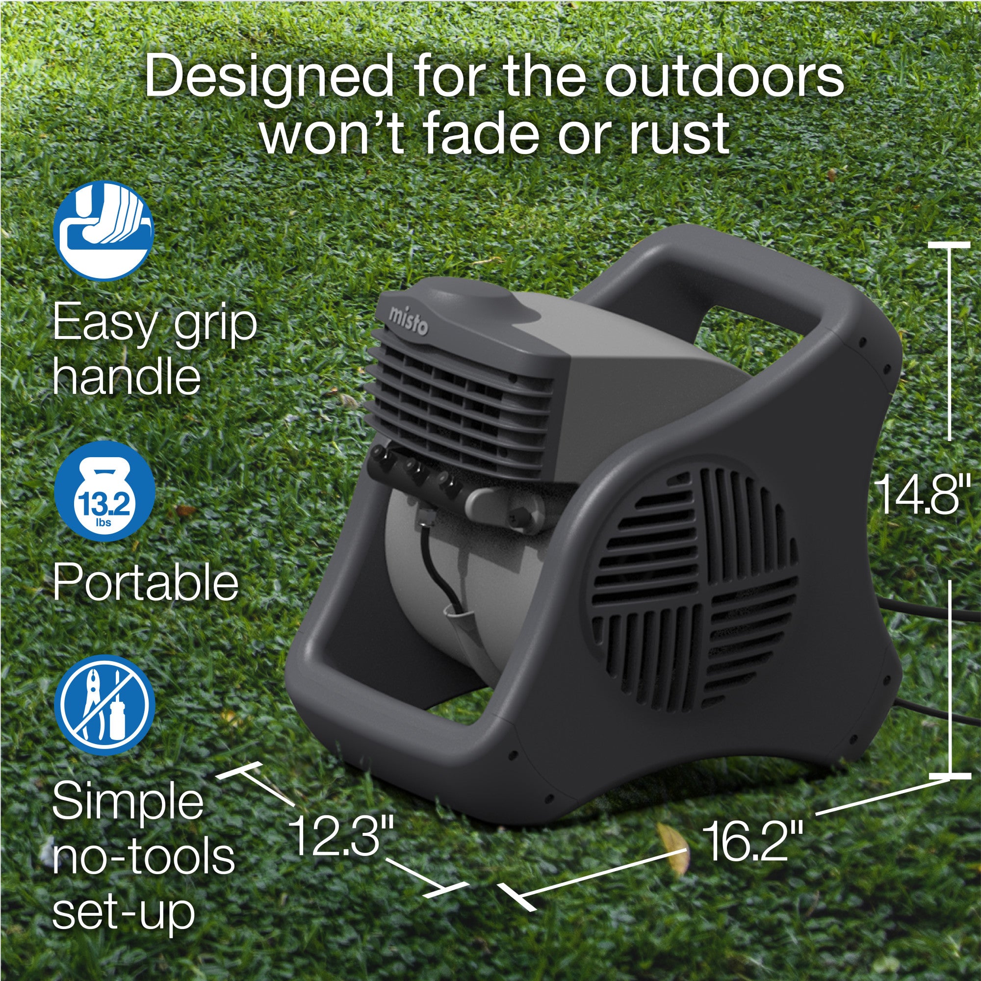 Lasko 15 Inch Misto Pivoting Outdoor Misting Fan
