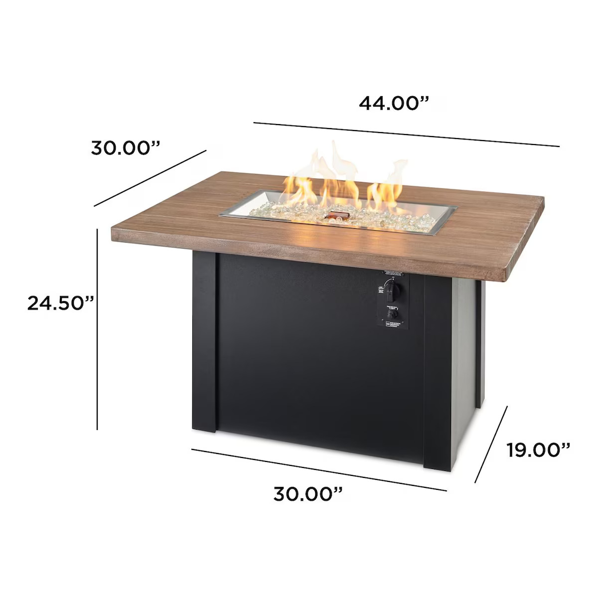 Outdoor Greatroom Company 44 Inch Havenwood Rectangular Gas Fire Table - Manual