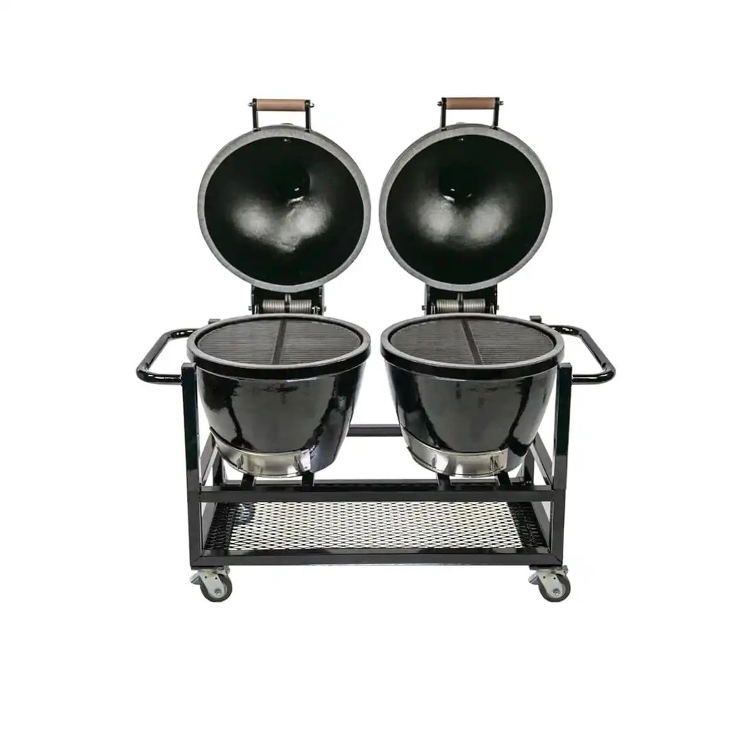 Goldens Cast Iron 20 1/2 Inch Double Cookers with Cart