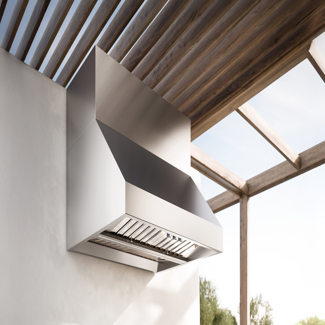 Falmec Zeus 36 Inch Stainless Steel 1200 CFM Wall Mount Outdoor Hood