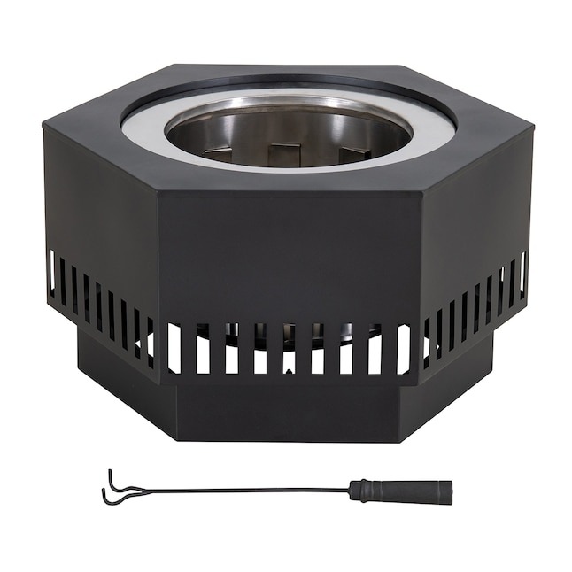 Sunjoy 28 Inch Hexagonal Halton Smokeless Wood Burning Fire Pit