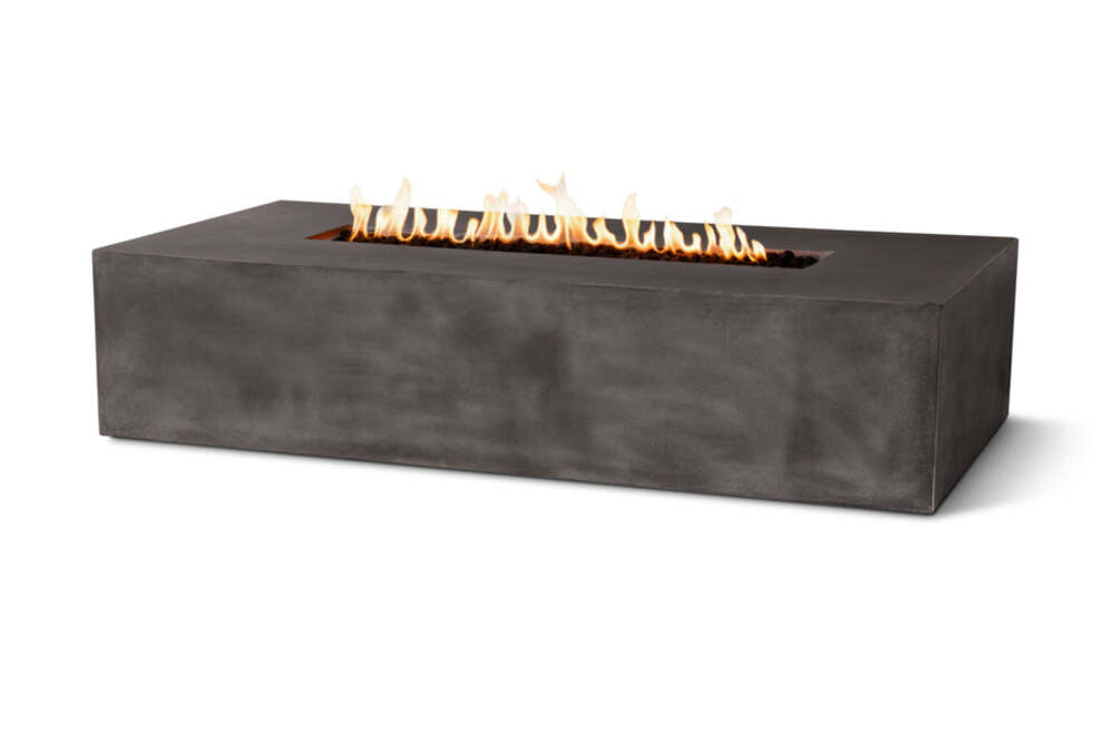 Pyromania Fire Features 60 Inch Brut Glass Fiber Reinforced Concrete Gas Fire Table