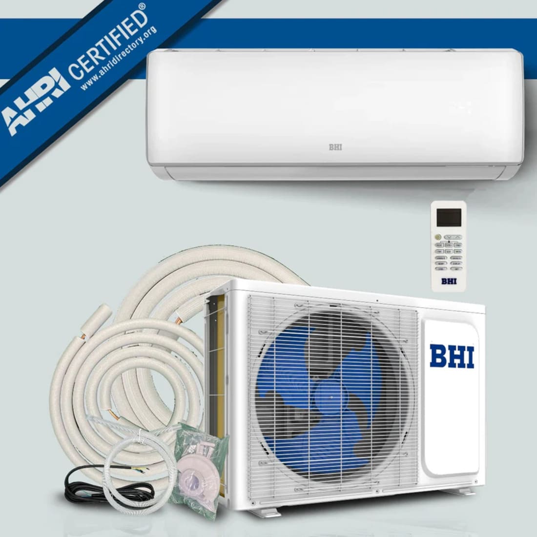 BHI Air 36K BTU 3 Ton R-32 Ductless Mini Split System with Air Handler and Heat Pump - 17 SEER2