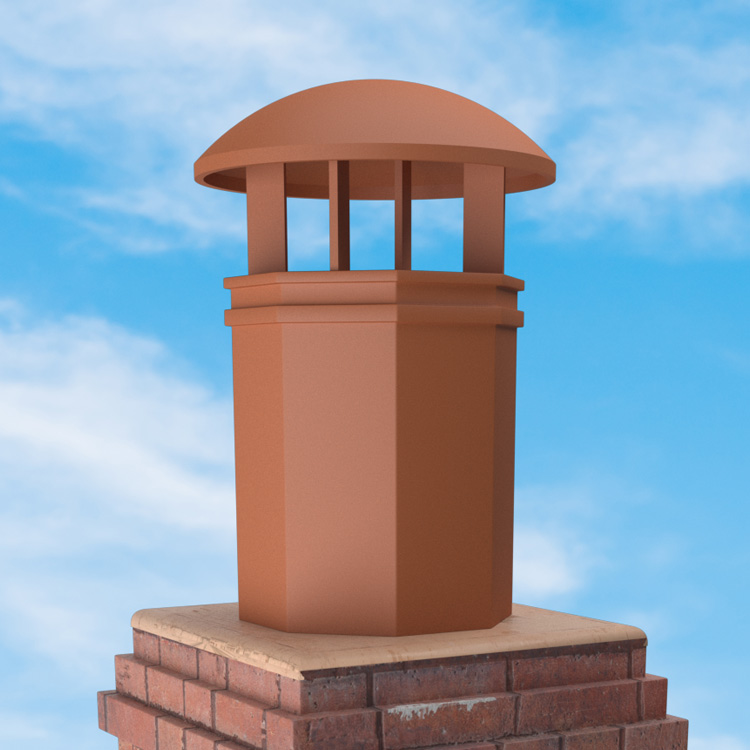 Superior Clay Round Clay Rain Guard for Nottingham Chimney Pot