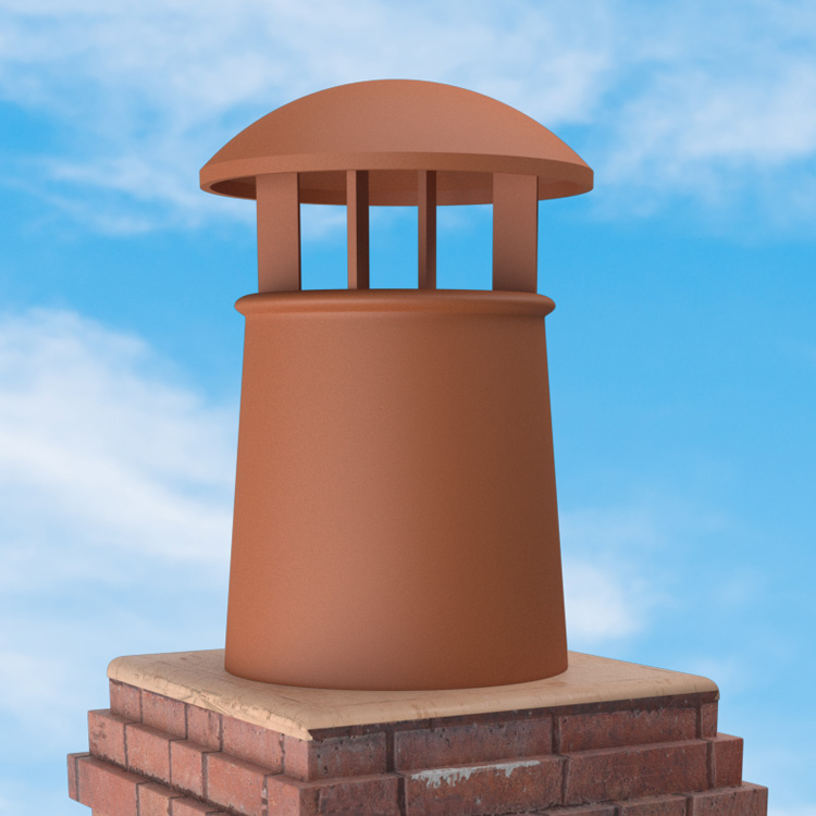 Superior Clay Round Glazed Rain Guard for Wellington Chimney Pot