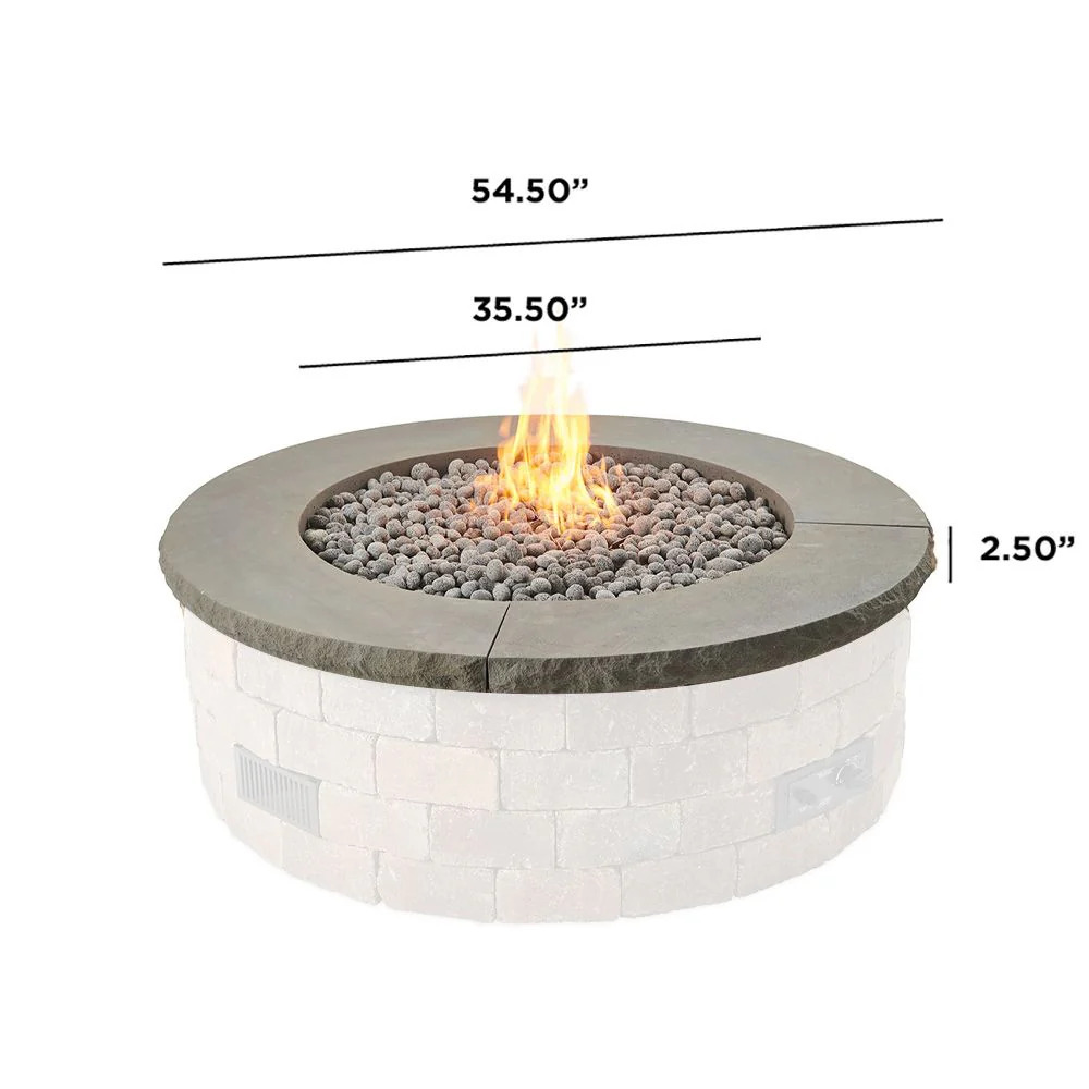 Outdoor Greatroom Company Concrete Top for Round Bronson Block Gas Fire Pit Kit