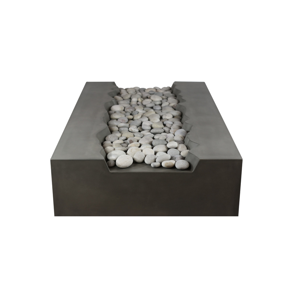 Pyromania Fire Features 60 Inch Arroyo Glass Fiber Reinforced Concrete Gas Fire Table