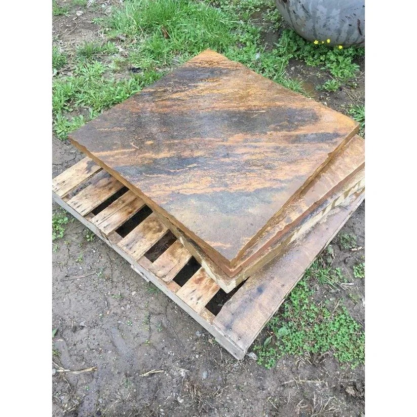 Fire Pit Art 32 Inch Crab Orchard Stone Base Plate