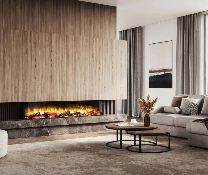 Flamerite Fires 72 Inch E-FX 1800 Linear Built in Electric Fireplace with Remote and Glowing Logs