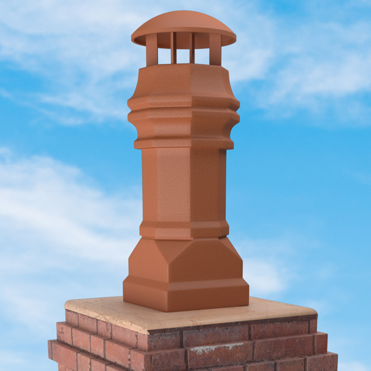 Superior Clay Round Clay Rain Guard for Edwardian Chimney Pot