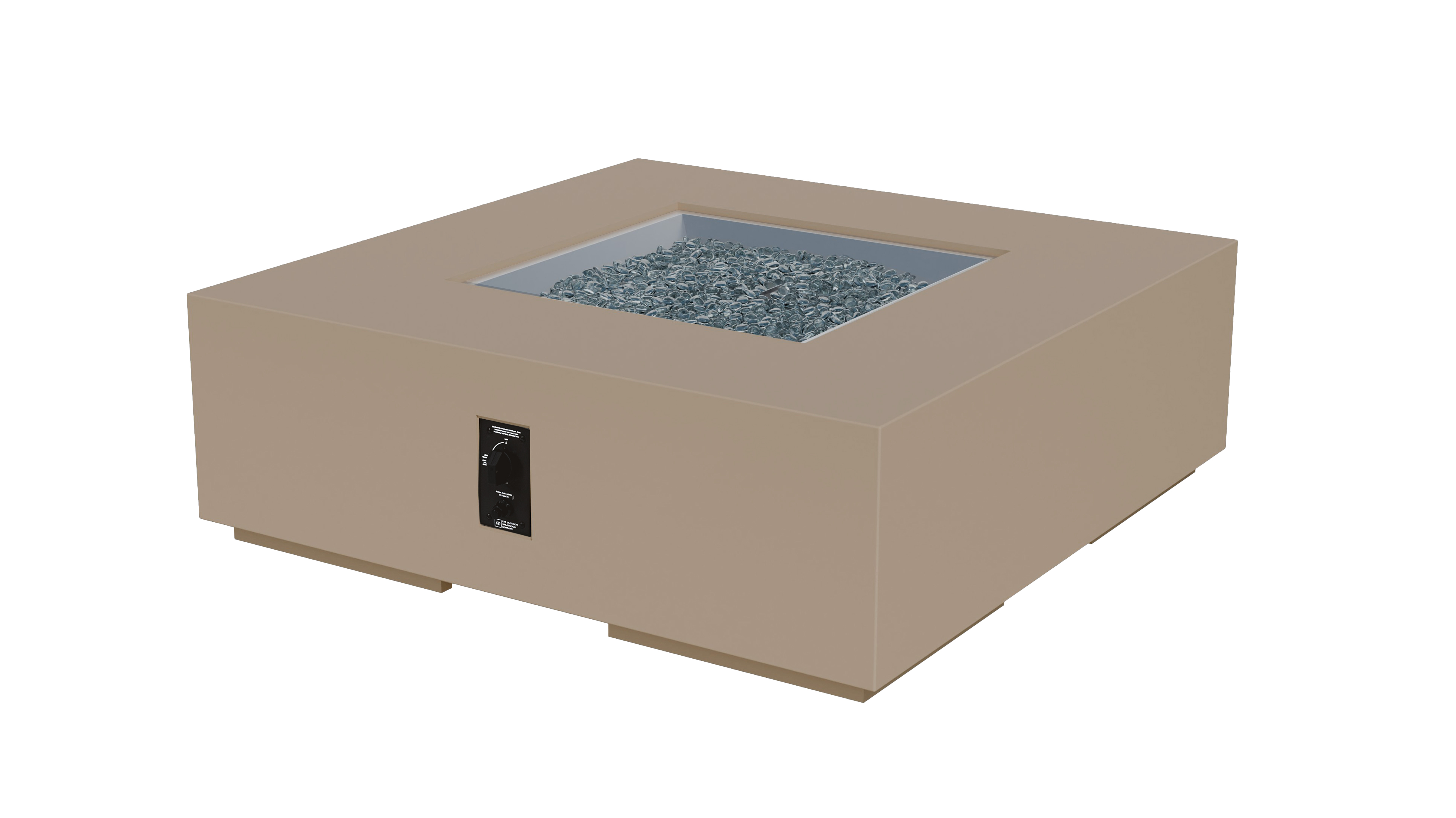 Outdoor Greatroom Company 48 Inch Square Cove Concrete Gas Fire Pit Table