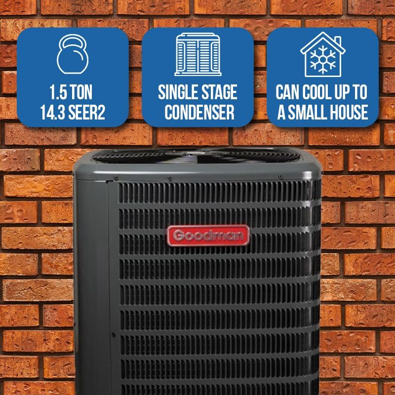 Goodman 1.5 Ton 14.3 Seer2 R32 Single-Stage Split Air Conditioner