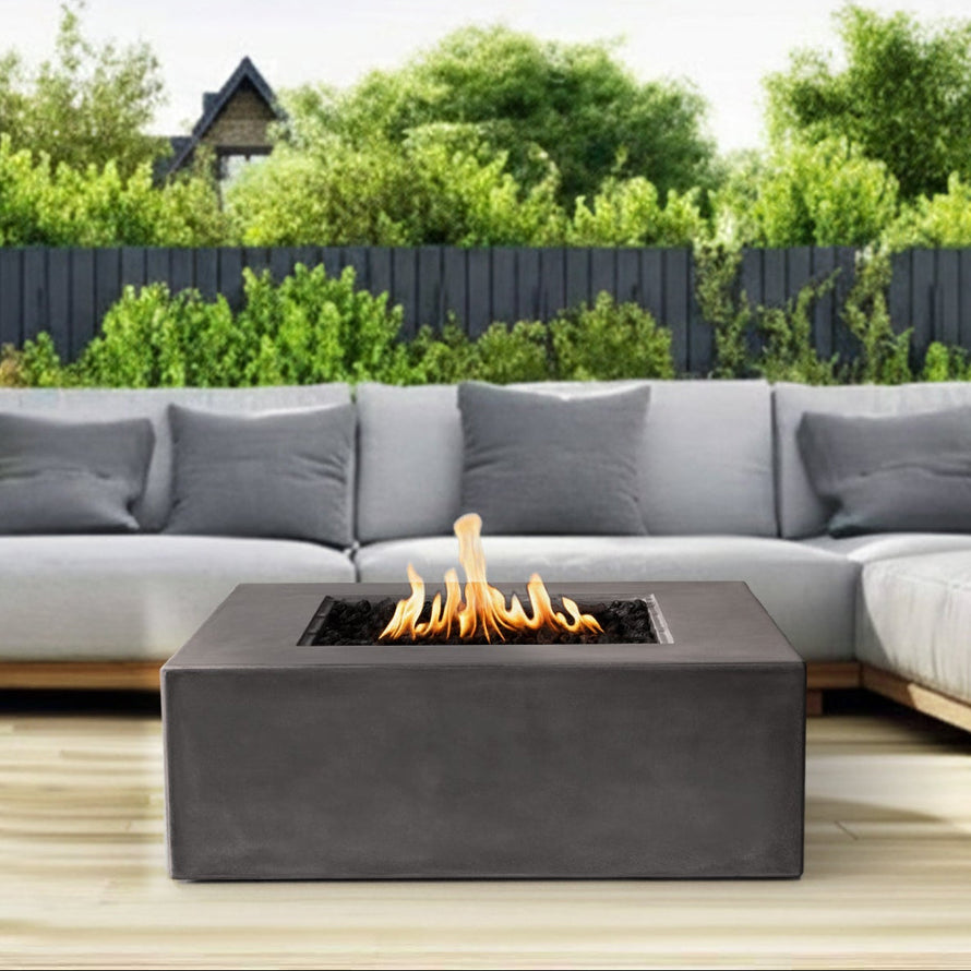 Pyromania Fire Features 42 Inch Otto Glass Fiber Reinforced Concrete Gas Fire Table