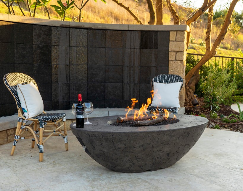 American Fyre Designs 60 Inch Calais Oval Gas Fire Pit Table - Electronic Ignition