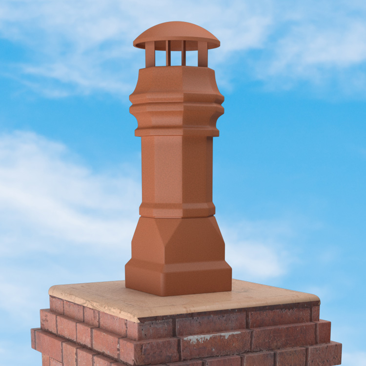 Superior Clay Round Clay Rain Guard for Edwardian Chimney Pot