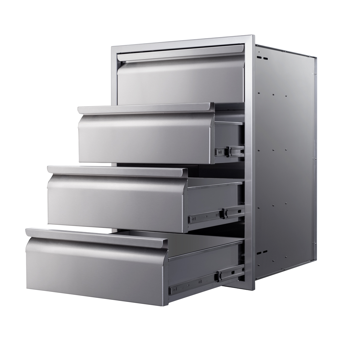 Memphis Grills 21 Inch Stainless Steel Quadruple Access Drawer Stack with Soft Close