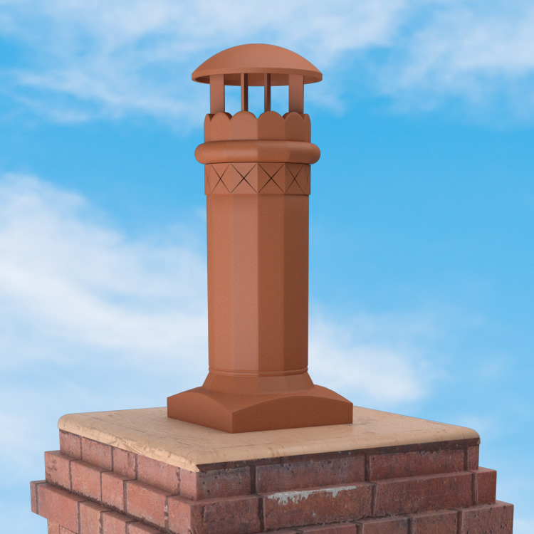 Superior Clay Round Glazed Rain Guard for King Arthur Chimney Pots