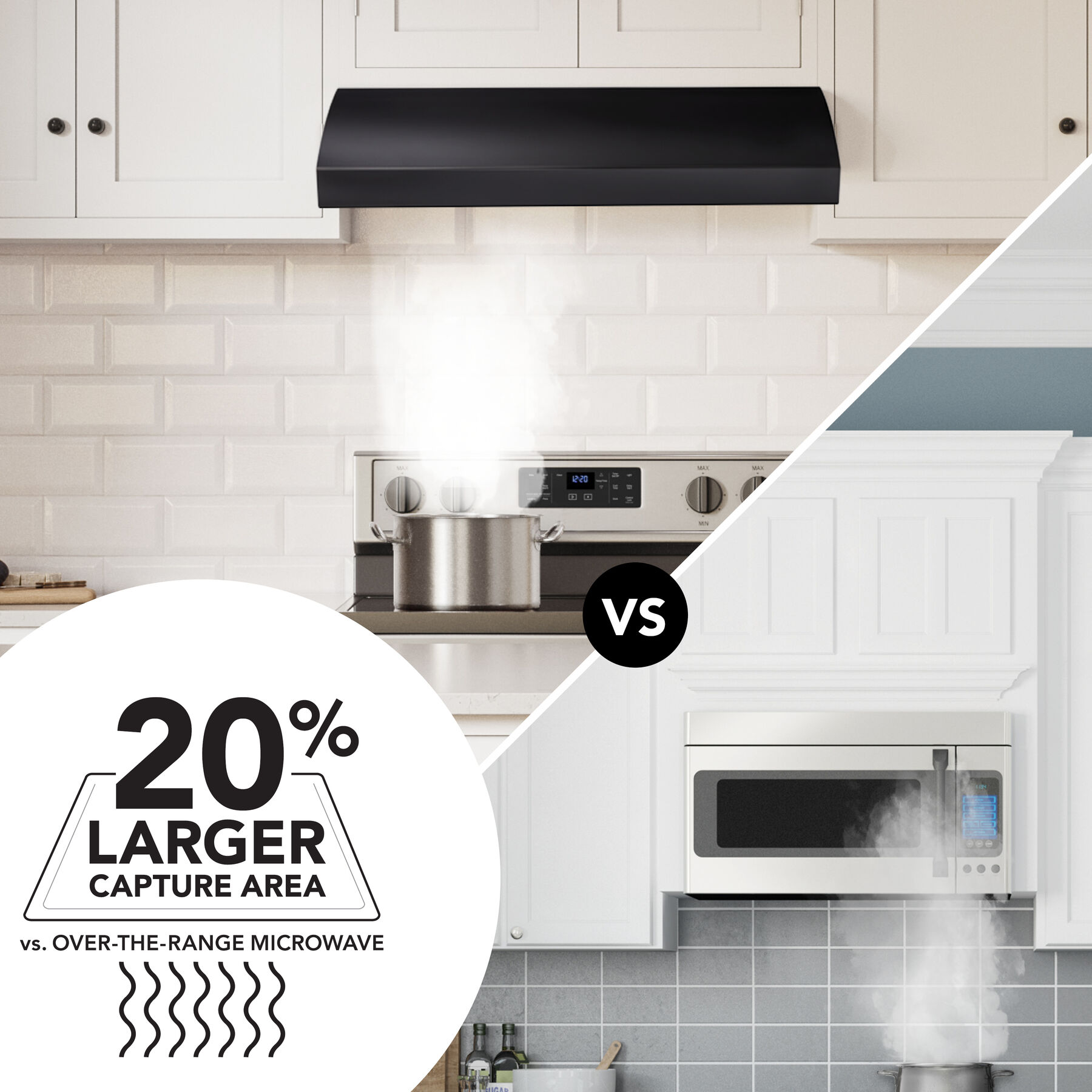 Broan 30 Inch Black 4-Way Convertible Under-Cabinet Range Hood