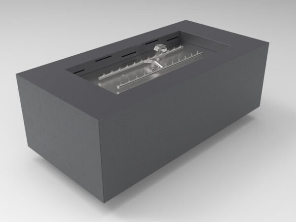 HPC Tejas 48 x 24 Inch Rectangular Gas Fire Pit - Push Button Ignition