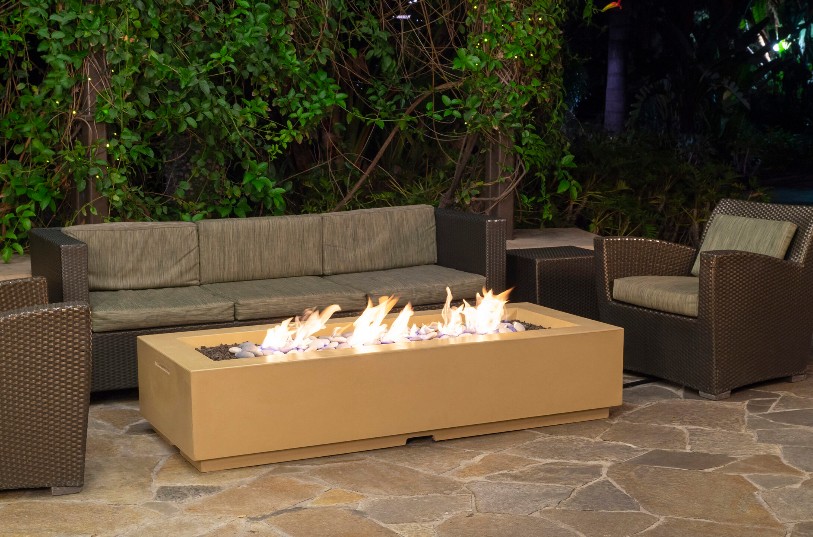 American Fyre Designs 72 Inch Louvre Long Linear Gas Fire Pit - Fyrestarter Smart Ignition