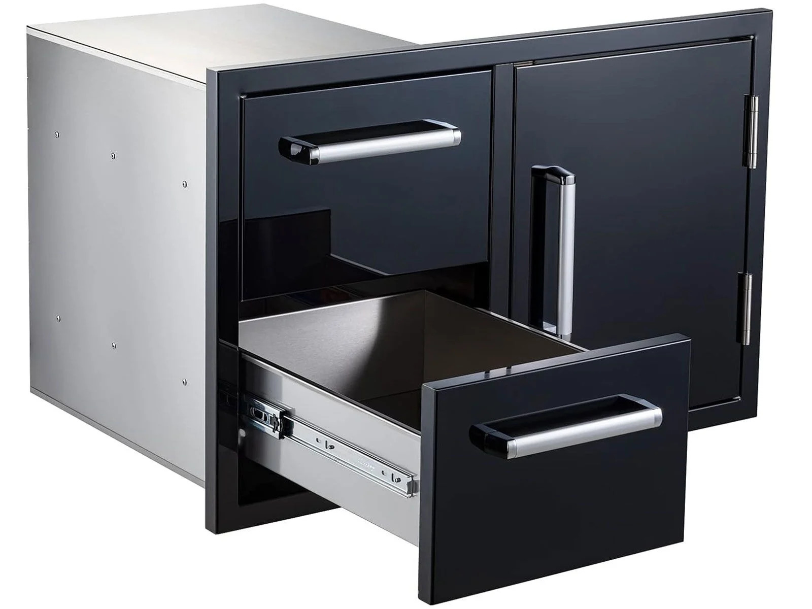 Whistler Grills Black Stainless Steel Door with Double Drawer Set