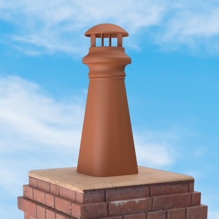 Superior Clay Round Clay Rain Guard for Kensington Chimney Pot