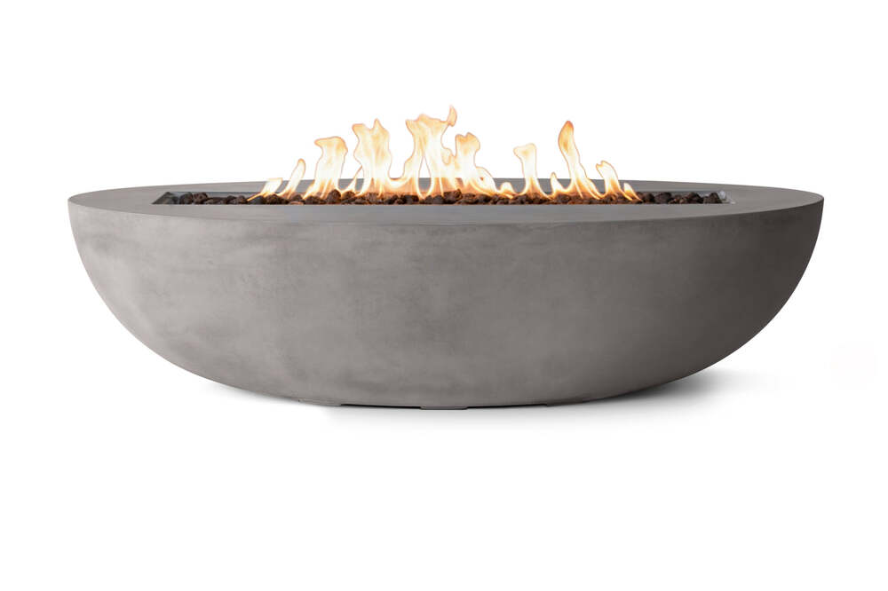 Pyromania Fire Features 66 Inch Oasis Glass Fiber Reinforced Concrete Gas Fire Pit