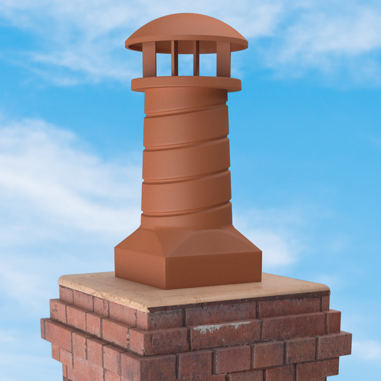 Superior Clay Round Clay Rain Guard for Avon Chimney Pot
