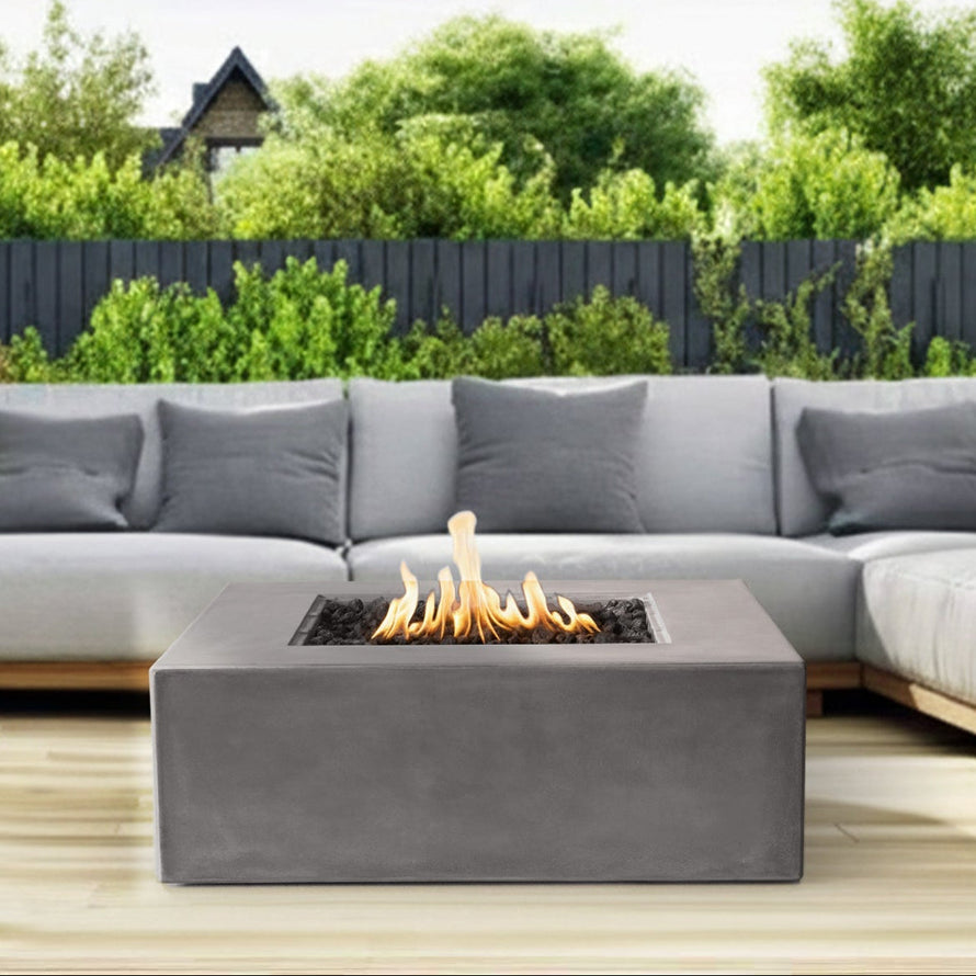 Pyromania Fire Features 42 Inch Otto Glass Fiber Reinforced Concrete Gas Fire Table