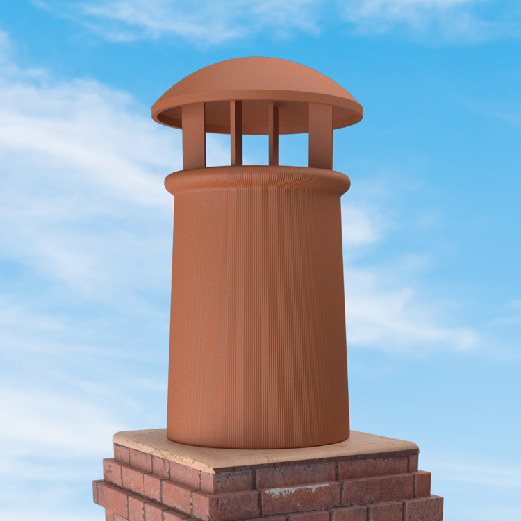 Superior Clay Round Glazed Rain Guard for Empress Chimney Pots