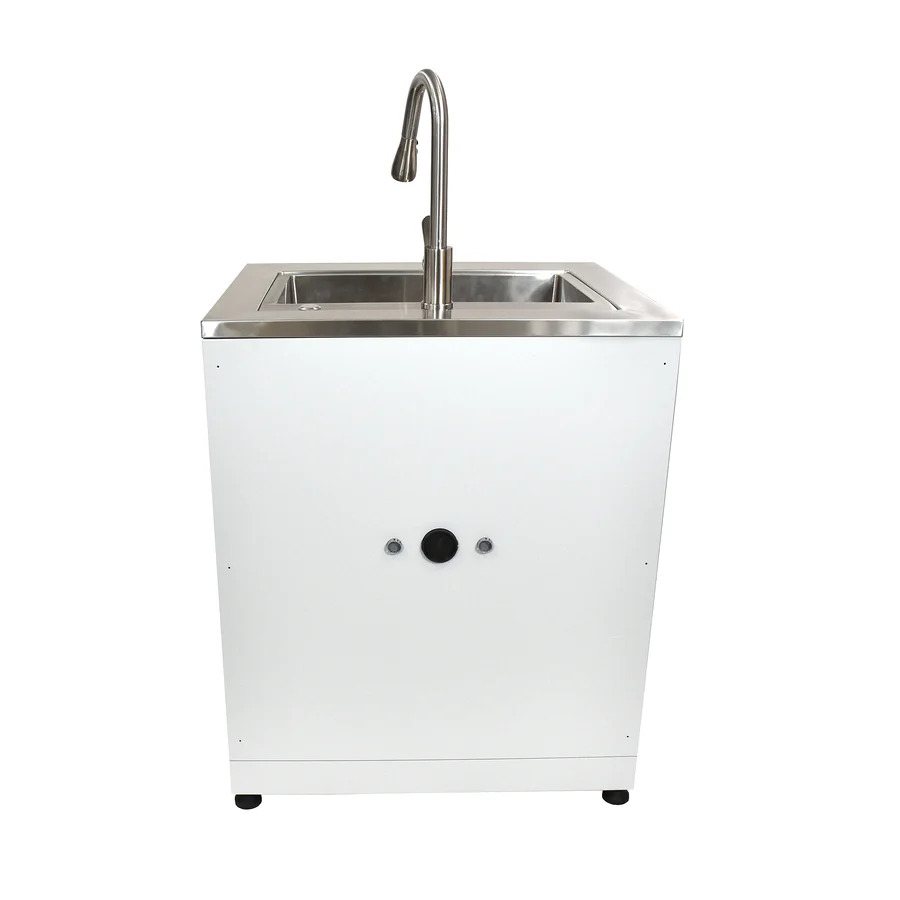 Blue Sky 30 Inch Two-Door White Shaker Outdoor Kitchen Cabinet for Sink