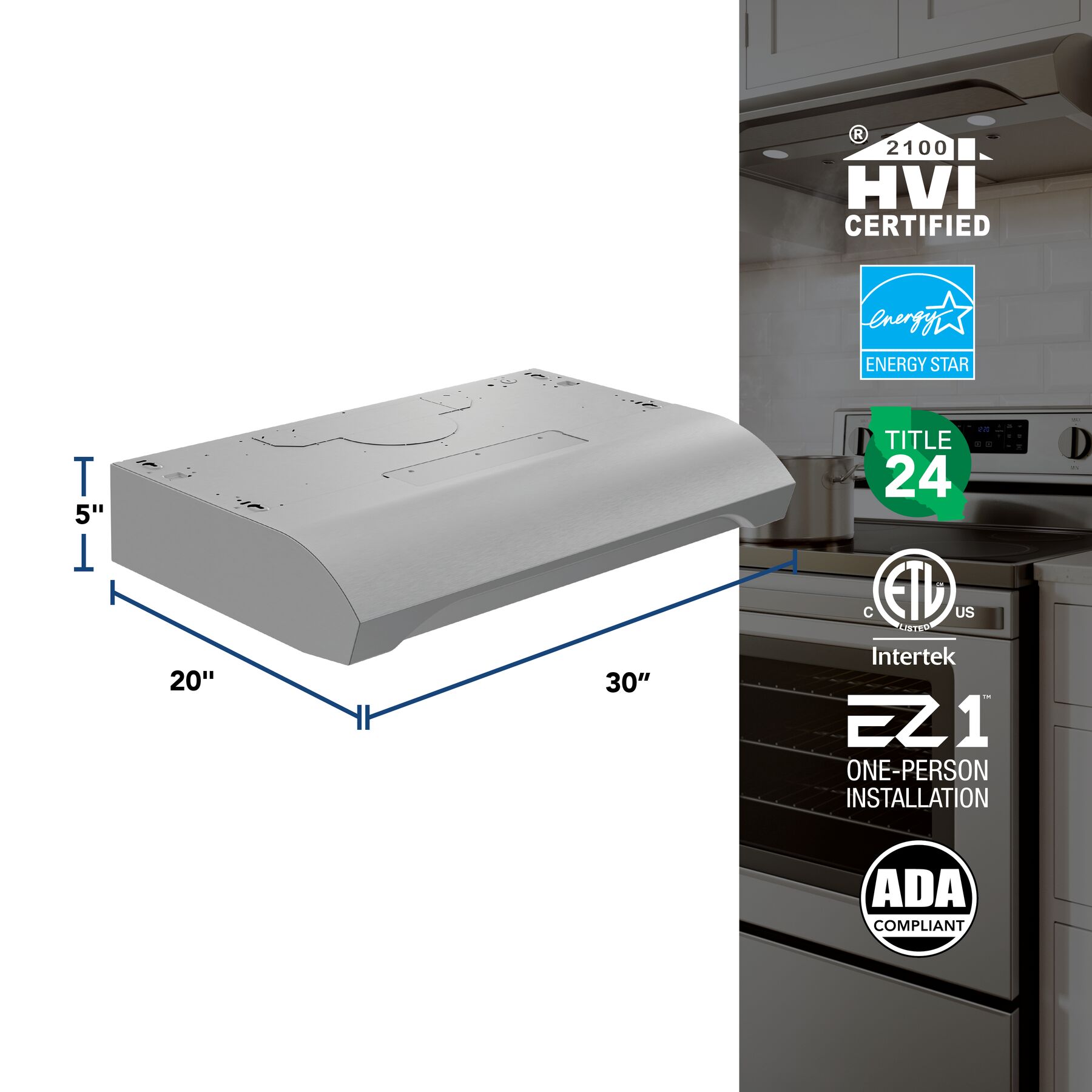 Broan 30 Inch Alta Stainless Steel Range Hood