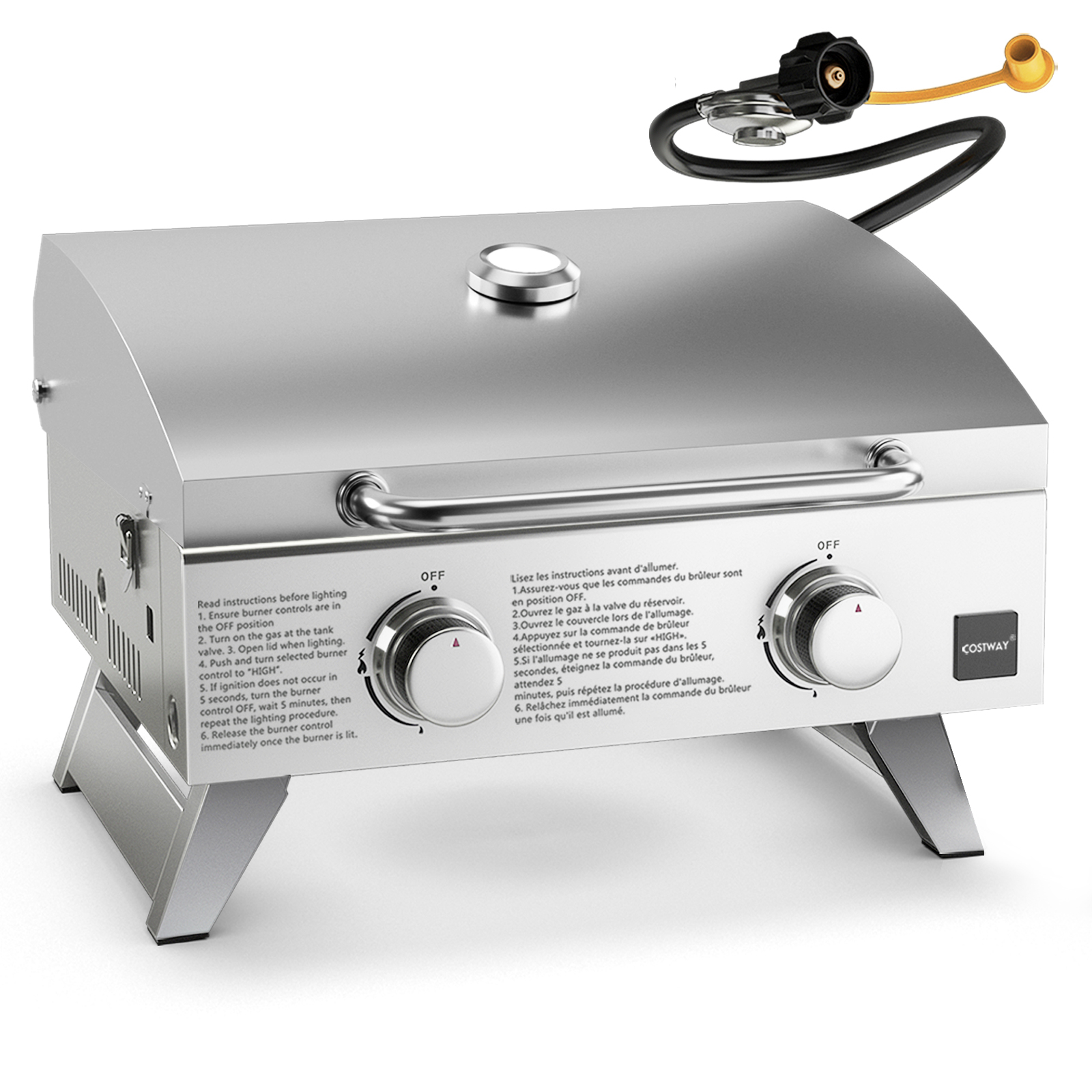 Costway 21 Inch Stainless Steel Portable Camping Propane Grill