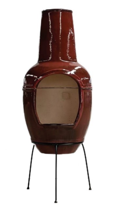 HR Kamado 44 Inch Large Glazed Stoneware Multi-Fuel Chimenea