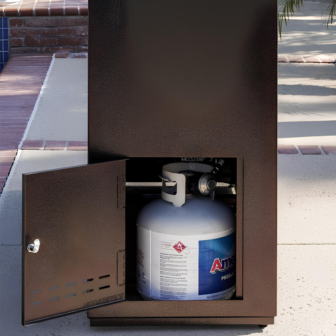 The Outdoor Plus RTF 96 Inch Williams Outdoor See Thru Scupper Gas Fireplace - 12V Electronic