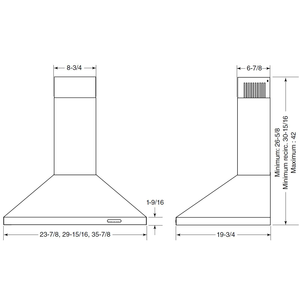 Broan 36 Inch Stainless Steel Elite EW48 Range Hood