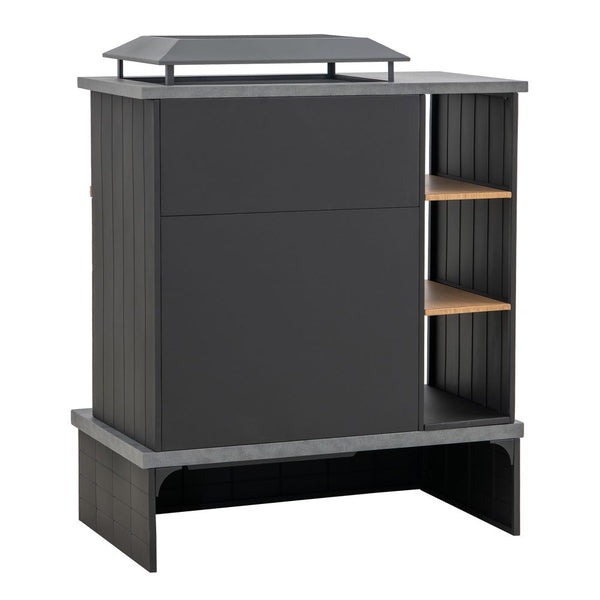 Sunjoy 42 Inch Aukland Outdoor Wood Burning Fireplace