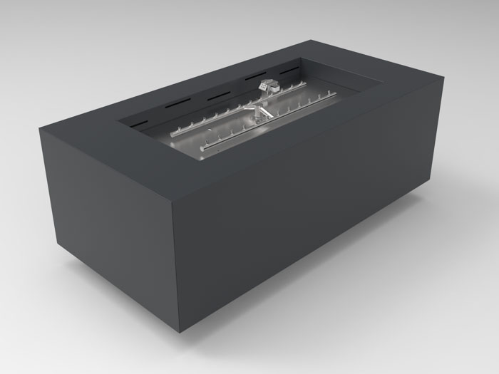 HPC Tejas 48 x 24 Inch Rectangular Gas Fire Pit - Push Button Ignition