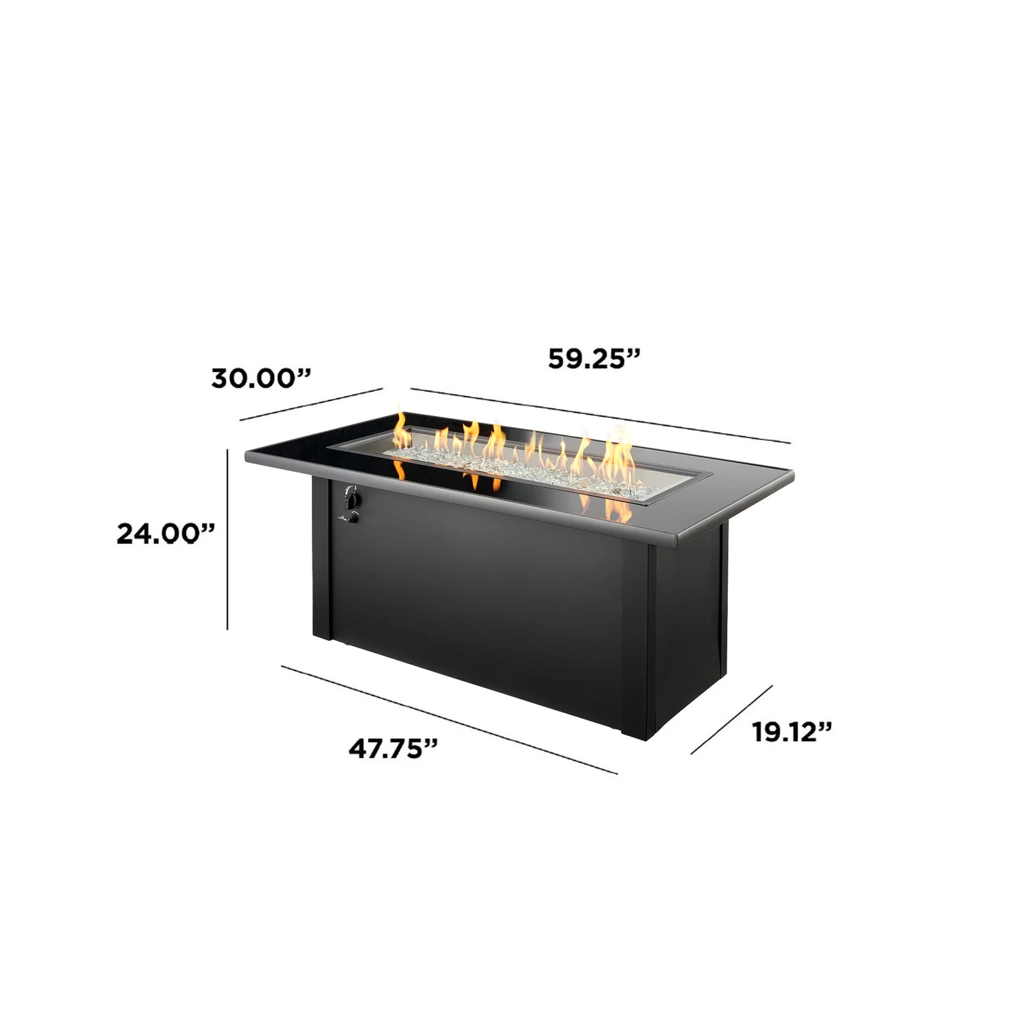 Outdoor Greatroom Company 60 Inch Monte Carlo Gas Fire Table - DSI