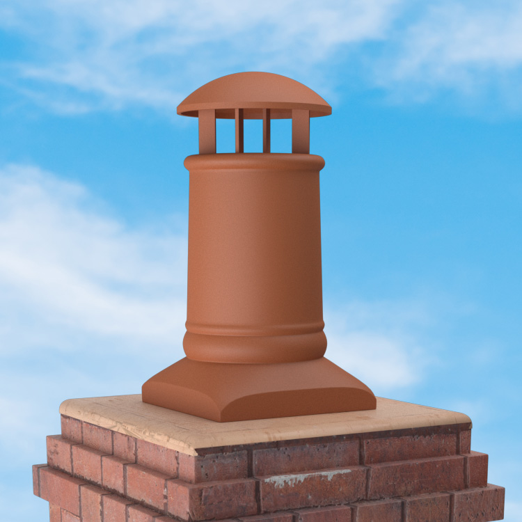 Superior Clay Round Clay Rain Guard for Mathis Chimney Pot