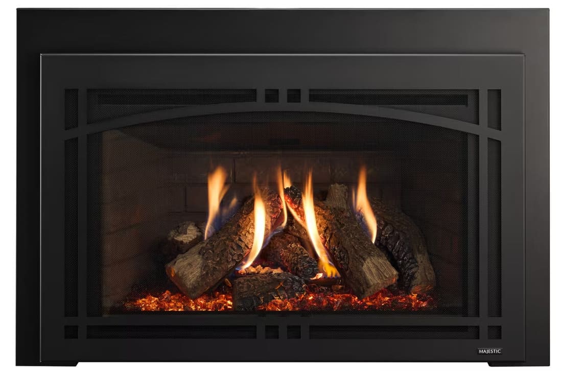 Majestic 30 Inch Ruby Platinum Direct Vent Gas Fireplace Insert with IntelliFire Touch Ignition