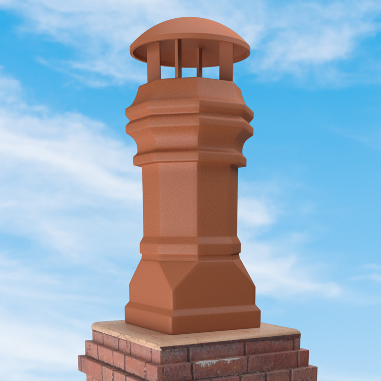 Superior Clay Round Clay Rain Guard for Magnum Edwardian Chimney Pot